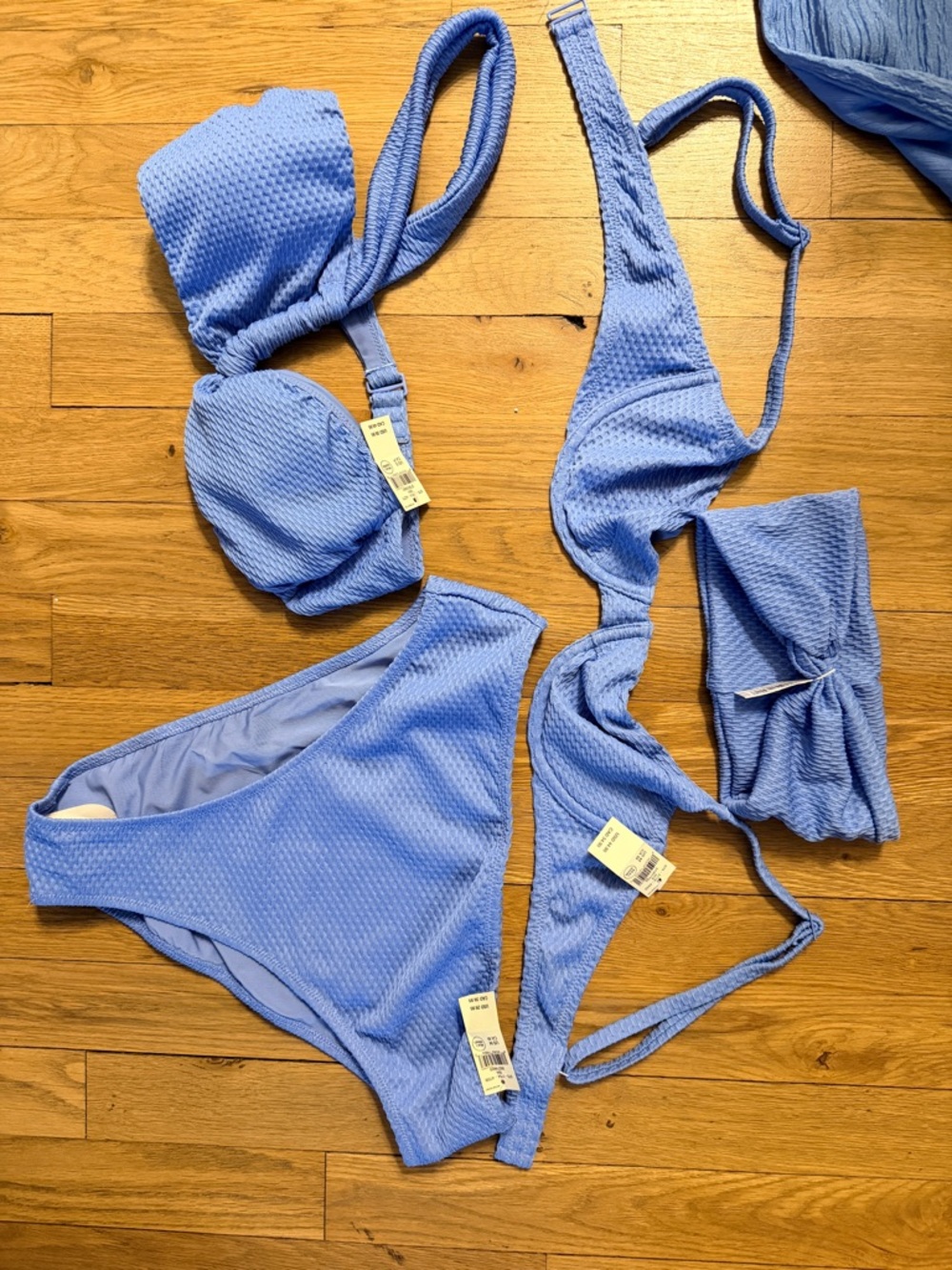Light Blue Textured Bikini Set